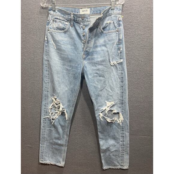 Agolde 90s Y2K Mid Rise Loose Fit Jeans Button Fly Denim Womens Size 25 - Picture 5 of 16